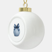 Blue Floral Pumpkin Keramische Bal Ornament (Rechts)