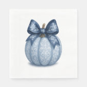 Blue Floral Pumpkin Servet (Voorkant)