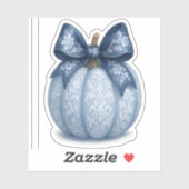Blue Floral Pumpkin Sticker (Vel)