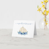 Blue Floral Pumpkin Weddenschap Food Buffet Label Kaart (Gele Bloem)