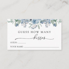 Blue Floral raad eens hoeveel Kisses Enclosure Car Informatiekaartje