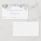 Blue Floral Raad eens hoeveel kussen spel Kaart (Voorkant / Achterkant)