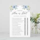 Blue Floral raad eens wie Baby shower van mama of  (Staand voorkant)