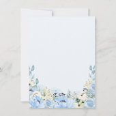Blue Floral raad wie Baby shower games spelen Kaart (Achterkant)