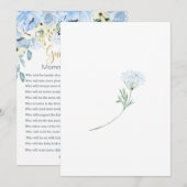 Blue Floral raad wie Baby shower games spelen  Kaart (Voorkant / Achterkant)