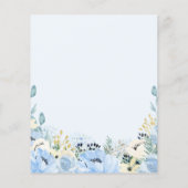 Blue Floral raad wie Baby shower speelt fat paper (Achterkant)