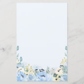 Blue Floral raad wie Baby shower speelt fat paper (Achterkant)