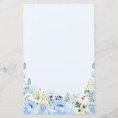Blue Floral raad wie Baby shower speelt fat paper (Achterkant)