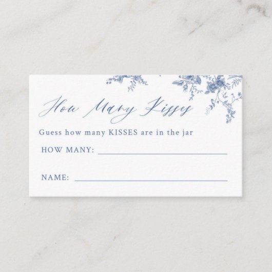 Blue Floral raden hoeveel spel Kaarten (Voorkant)