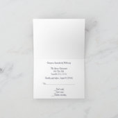 Blue Floral Reception RSVP Note Kaart (Binnen)