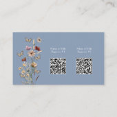 Blue Floral Registry Baby shower Informatiekaartje (Achterkant)