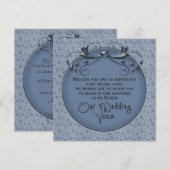 Blue Floral - Renewing Wedding Vows - Uitnodiging (Voorkant / Achterkant)