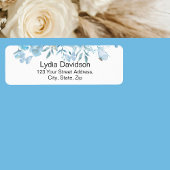 Blue Floral Retouradres Etiket