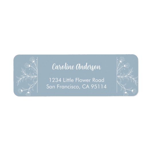 Blue Floral Retouradres Etiket (Voorkant)