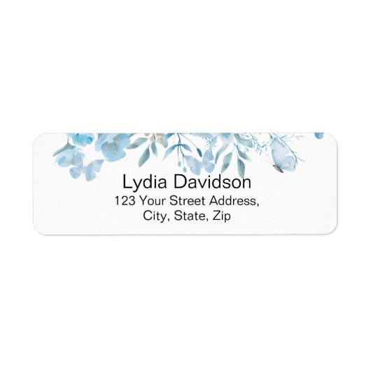 Blue Floral Retouradres Etiket (Voorkant)