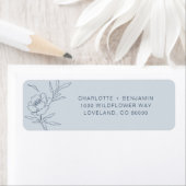 Blue Floral Return Address Label (Insitu)