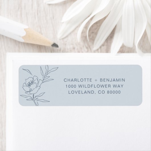 Blue Floral Return Address Label (Insitu)