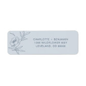 Blue Floral Return Address Label (Voorkant)