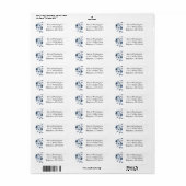 Blue Floral Return Address Label (Full Sheet)