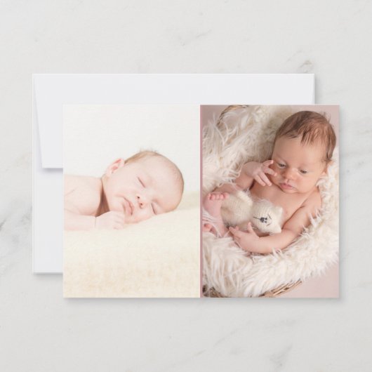 Blue Floral Roos Gold Boy Fotoaankondiging Aankondiging (Achterkant)