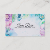 *~* Blue Floral Roos Wedding Event Planner Visitekaartje (Voorkant)