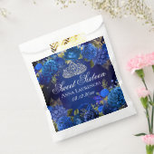 Blue Floral Rozen Sweet Sixteen Party Bedankzakje (Gezegeld)