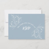 Blue Floral RSVP-Baby shower RSVP Kaartje (Voorkant)