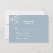 Blue Floral RSVP-Baby shower RSVP Kaartje (Achterkant)