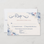 Blue Floral RSVP-kaart RSVP Kaartje (Voorkant)
