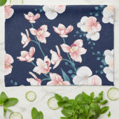 Blue floral rug theedoek (Gevouwen)