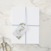 Blue Floral Safari Animals rijden per Baby shower Cadeaulabel (Met Touw)