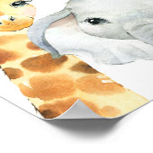 Blue Floral Safari Baby shower Welkomstteken Poster (Hoek)