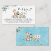 Blue Floral Safari Dieren Boek Aanvraag Invoegen Informatiekaartje (Voorkant / Achterkant)