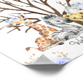 Blue Floral Safari Fingerprint Guestbook Poster (Hoek)