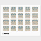 Blue Floral Save the Date Stickers (Vel)