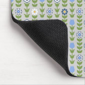 Blue Floral Scandinavian Folk Pattern Muismat (Hoek)