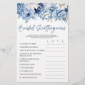 Blue Floral Scattergories Vrijgezellenfeest spel Briefpapier (Voorkant)