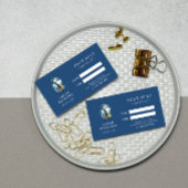 Blue Floral Scissors Hair Stylist Appointment Afsprakenkaartje