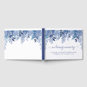 Blue Floral script in Loving Memory Gastenboek (Volledig)