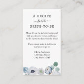 Blue Floral Shower Recipe Request Enclosure Kaart (Voorkant)
