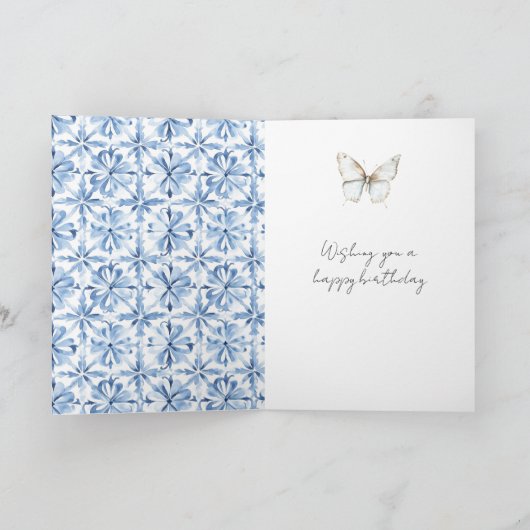 Blue Floral Sicilian Blue Skies View Kaart (Binnen)