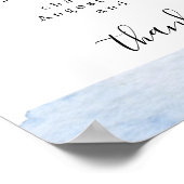 Blue Floral Signature Cocktails Wedding Bar Sign Poster (Hoek)