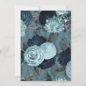  BLUE FLORAL SILVER GOLD BIRTHDAG KAART (Achterkant)