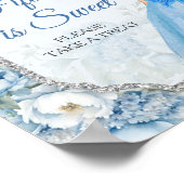 Blue Floral Silver Quinceañera 15 is zoet Poster (Hoek)