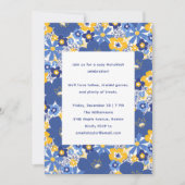 Blue Floral Simple Festive Family Hanukkah Party Kaart (Voorkant)