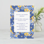 Blue Floral Simple Festive Family Hanukkah Party Kaart (Staand voorkant)