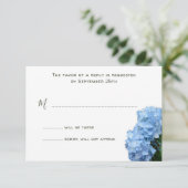 Blue Floral Simple RSVP Hydrangea White Antwoord (Staand voorkant)