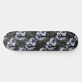 Blue Floral Skull Series Design 1 Persoonlijk Skateboard (Horizontaal)