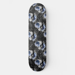 Blue Floral Skull Series Design 1 Persoonlijk Skateboard