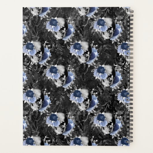Blue Floral Skull Series Design 1 Planner (Achterkant)